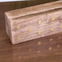 Kumari Handcrafted Wooden Domino Set with Brass Inlays and Storage Box
