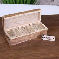 Kumari Handcrafted Wooden Domino Set with Brass Inlays and Storage Box