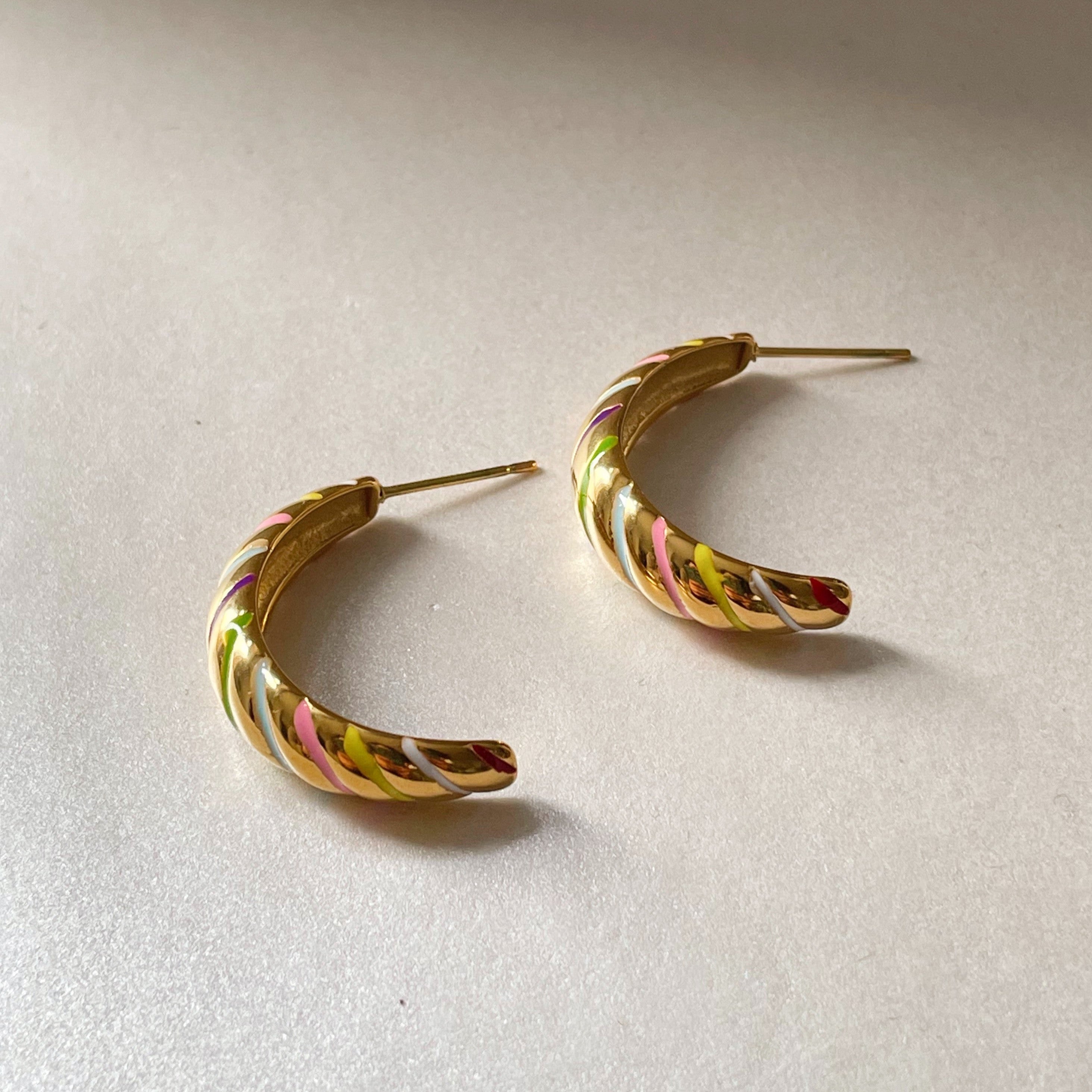 Vaani Luxe 18k Gold Plated Candy Stripe Earrings