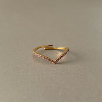 Marina Luxe 18k Gold Plated Skinny Rose Wishbone Ring