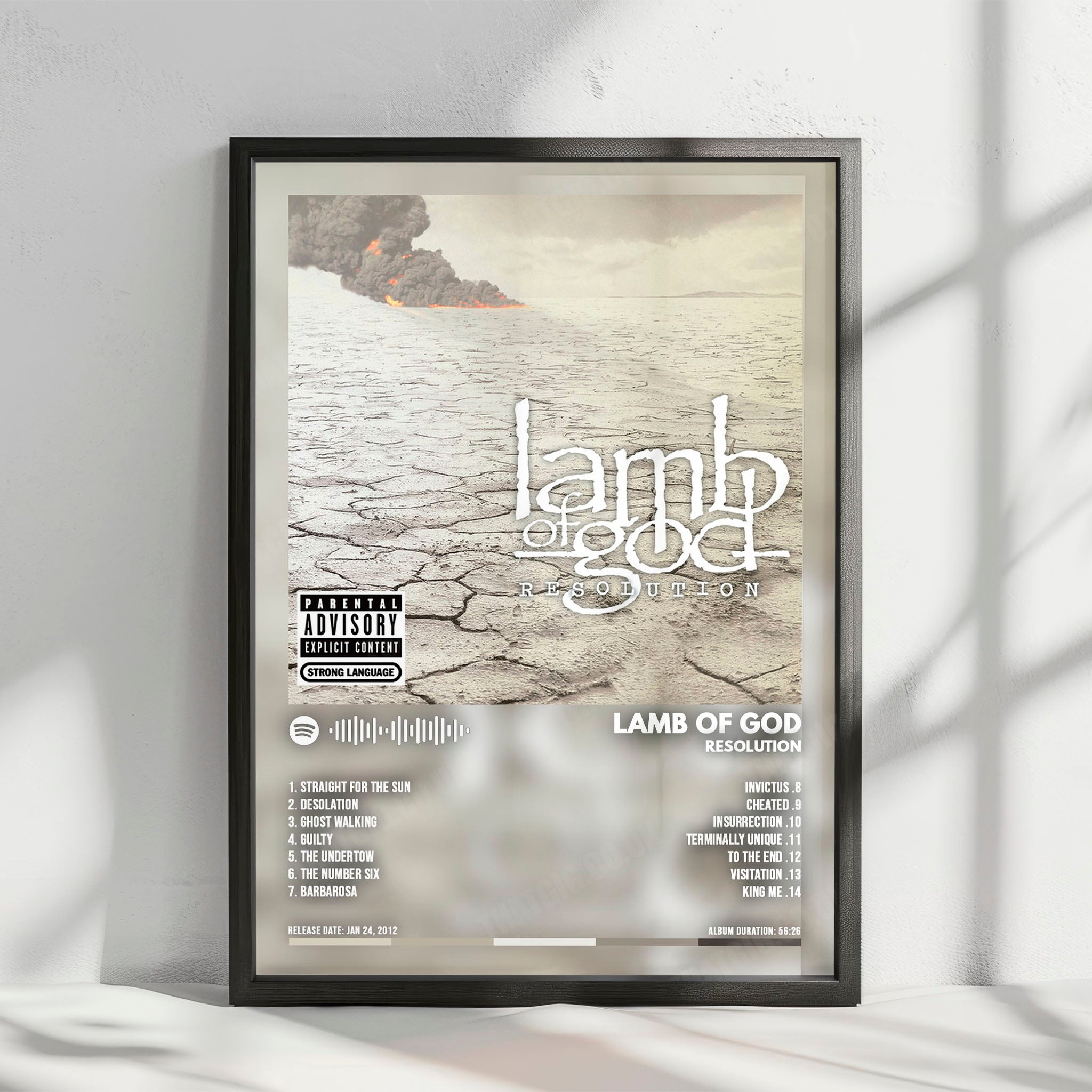 Lamb of God "Resolution  " Album Cover Poster - with Complete Tracklist