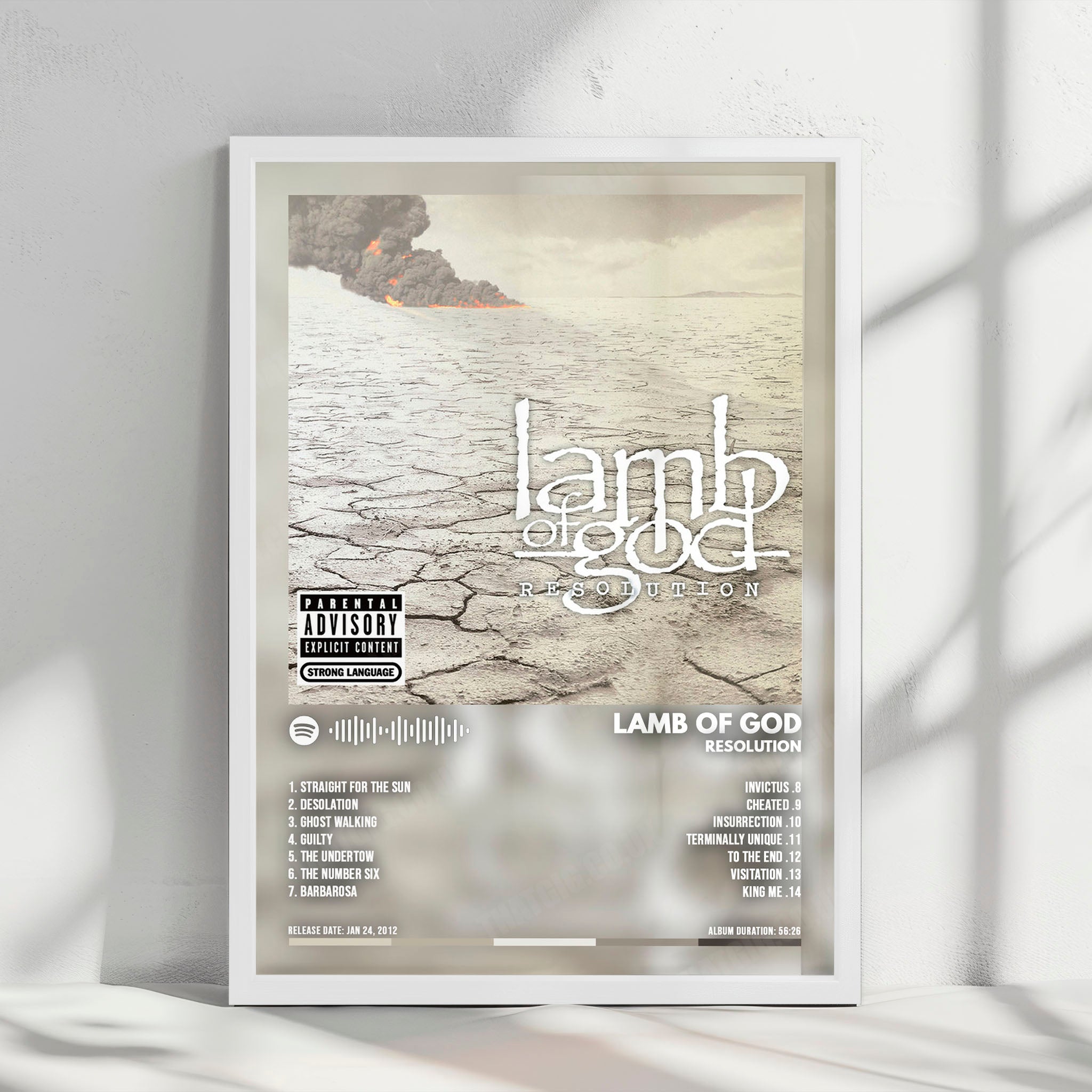 Lamb of God "Resolution  " Album Cover Poster - with Complete Tracklist