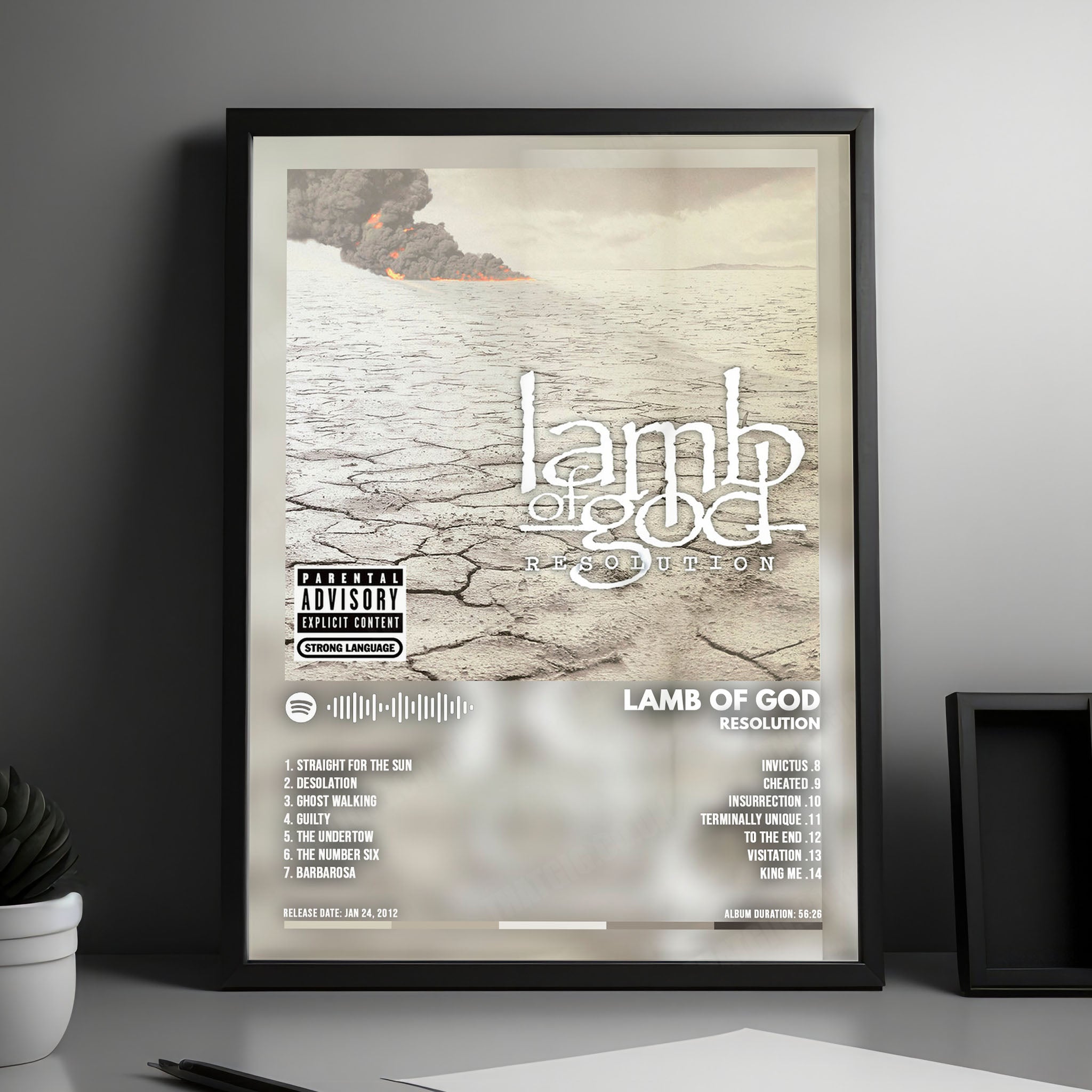 Lamb of God "Resolution  " Album Cover Poster - with Complete Tracklist