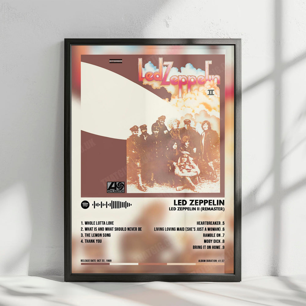 Led Zeppelin "II" Album Cover Poster - with Complete Tracklist