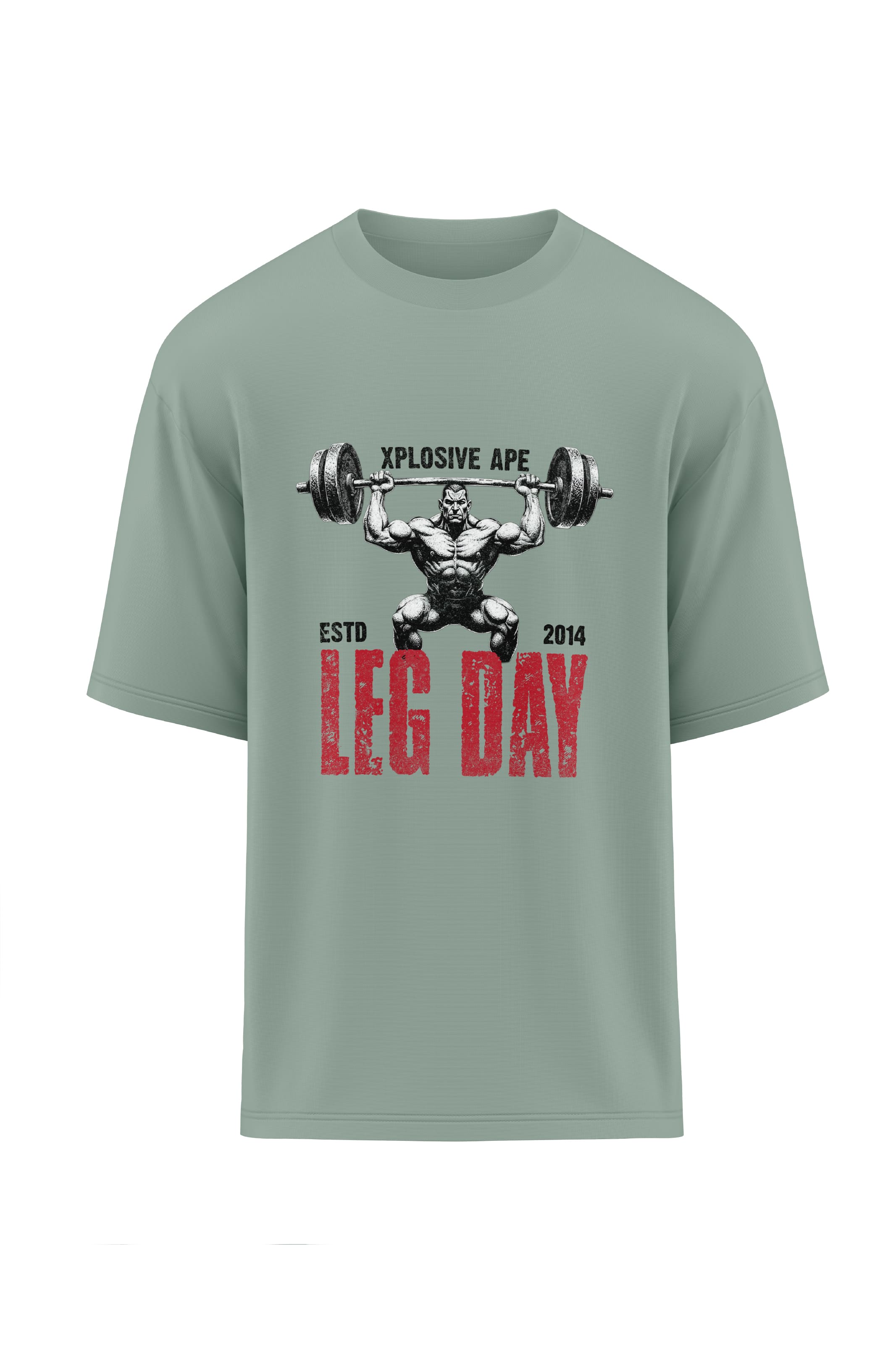 XAPE Leg Day Oversized Tee - Sage
