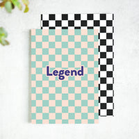Legend Checkerboard Birthday Card – Stylish Greetings for Every Occasion