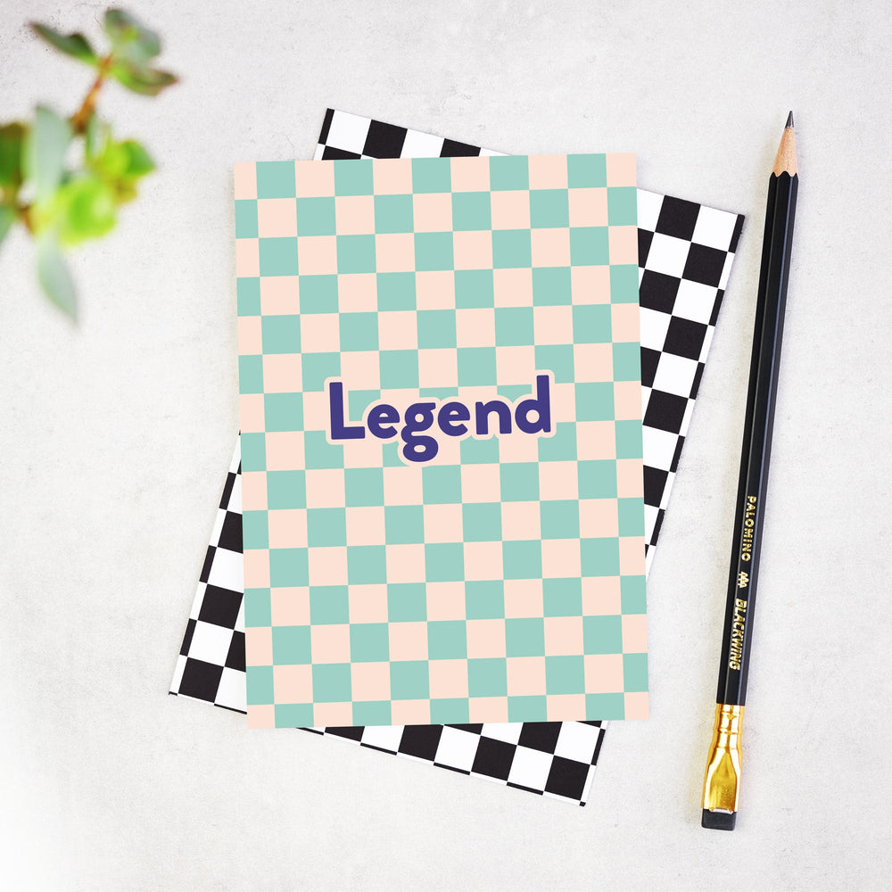 Legend Checkerboard Birthday Card – Stylish Greetings for Every Occasion