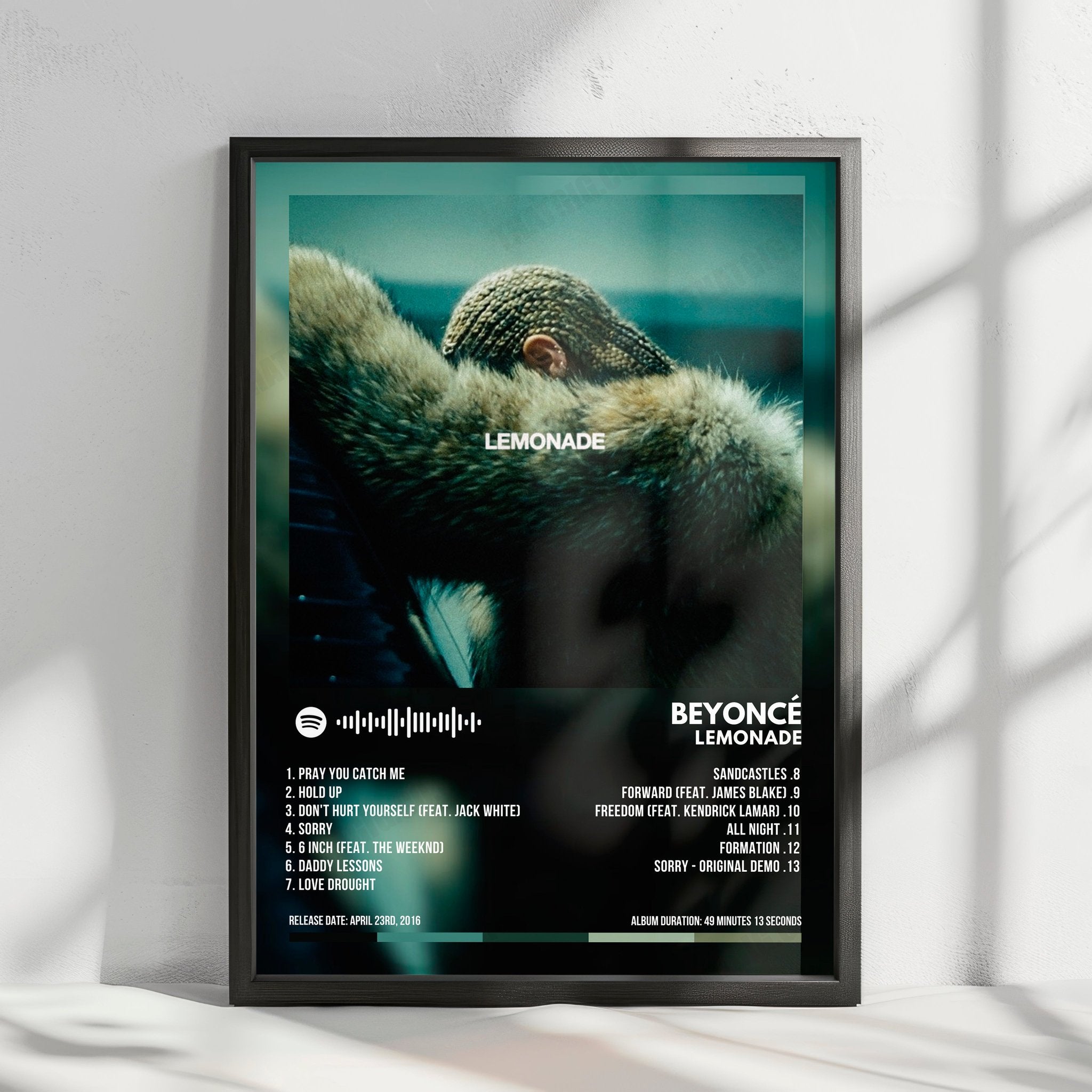 Beyoncé "Lemonade" Album Cover Poster - with Complete Tracklist