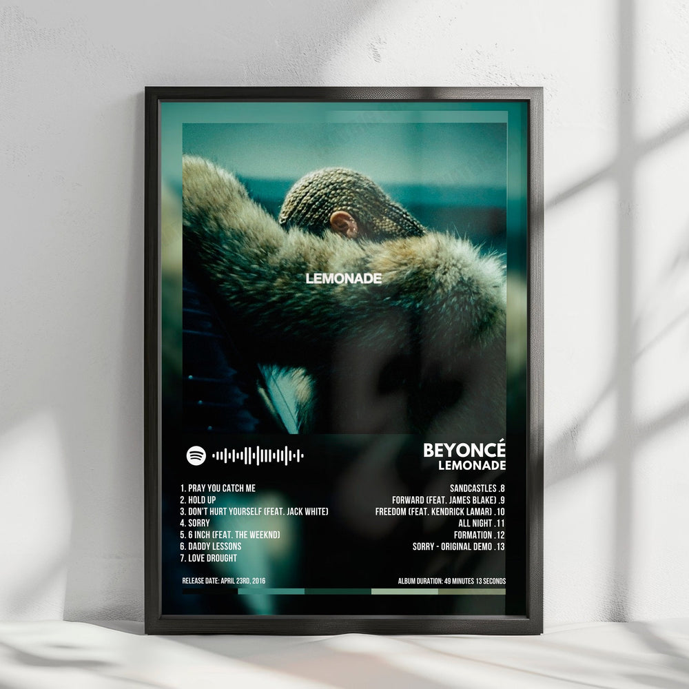 Beyoncé "Lemonade" Album Cover Poster - with Complete Tracklist