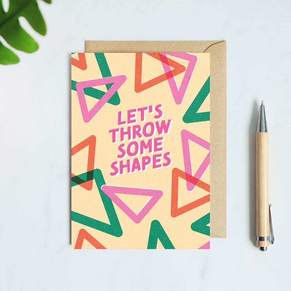 Vibrant Geometric Birthday Card with Recycled Envelope