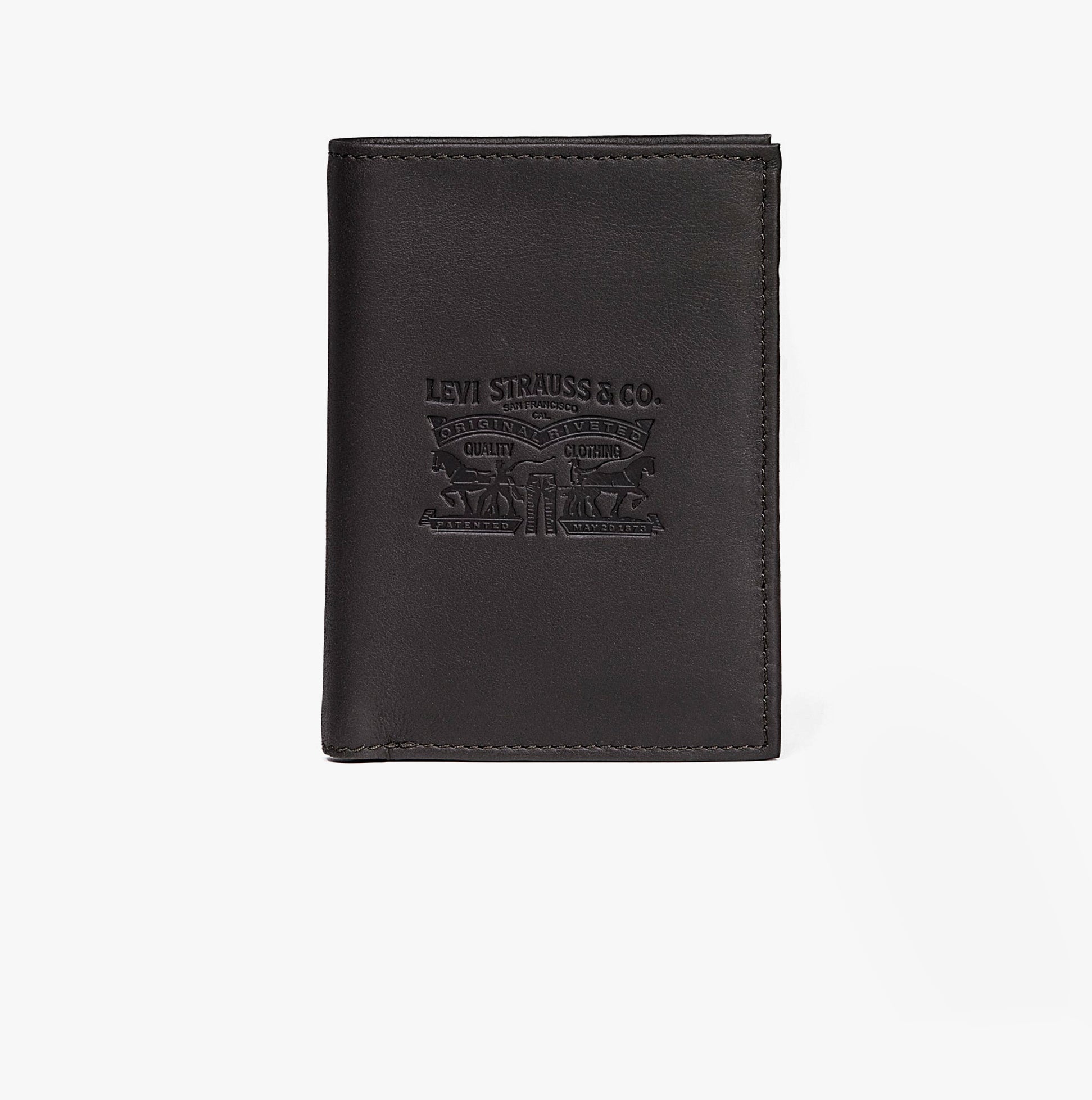 Levi's VINTAGE TWO HORSE VERTICAL COIN Mens Wallet Brown
