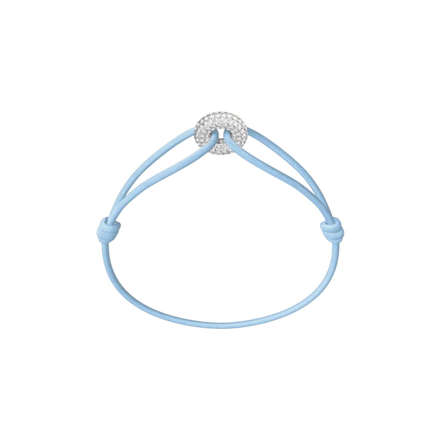 Mini Silver Soho Pavé Cord Bracelet