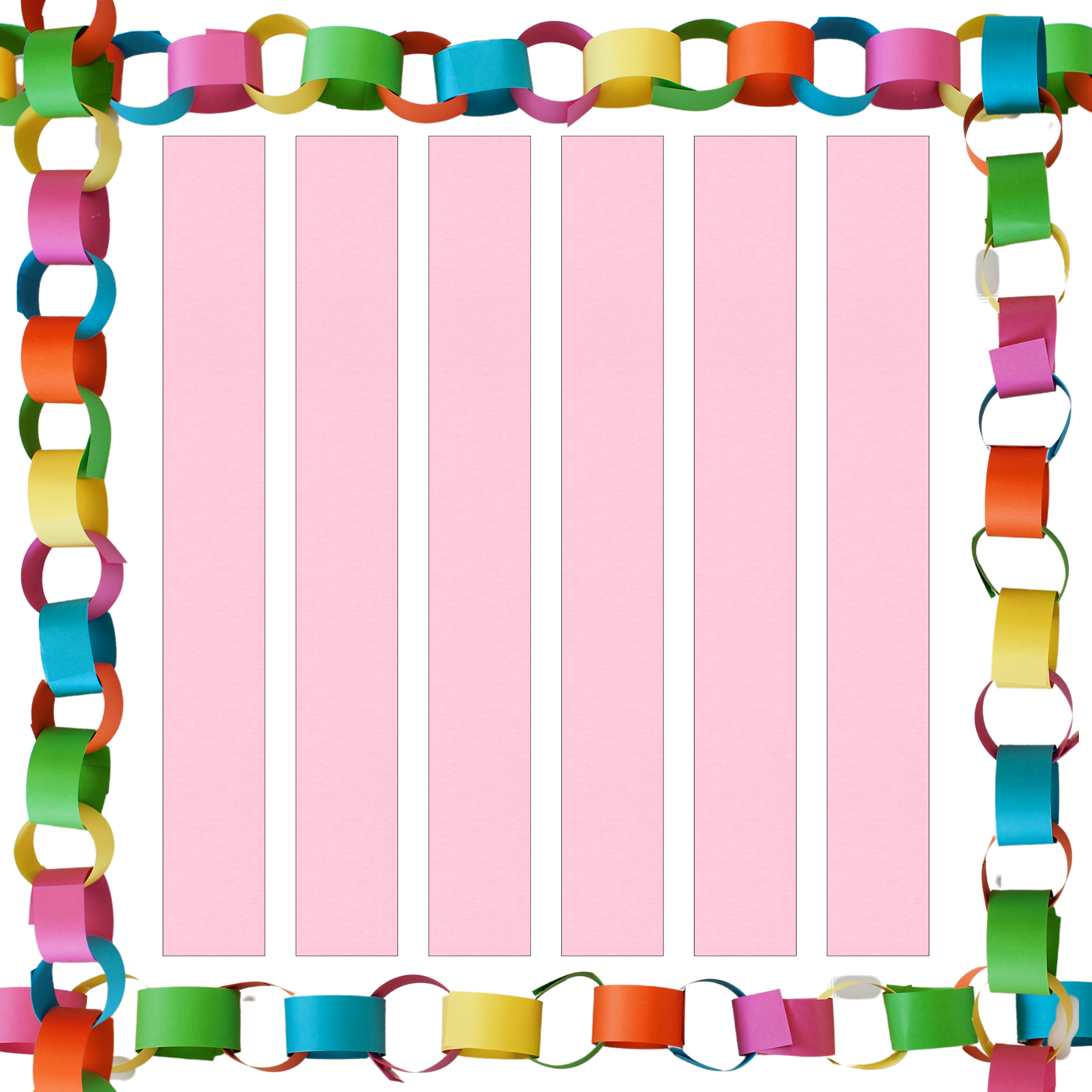 Light Pink Paper Chain Card Strips. 5 Meter / 16 Feet Long. Wedding Party Decor