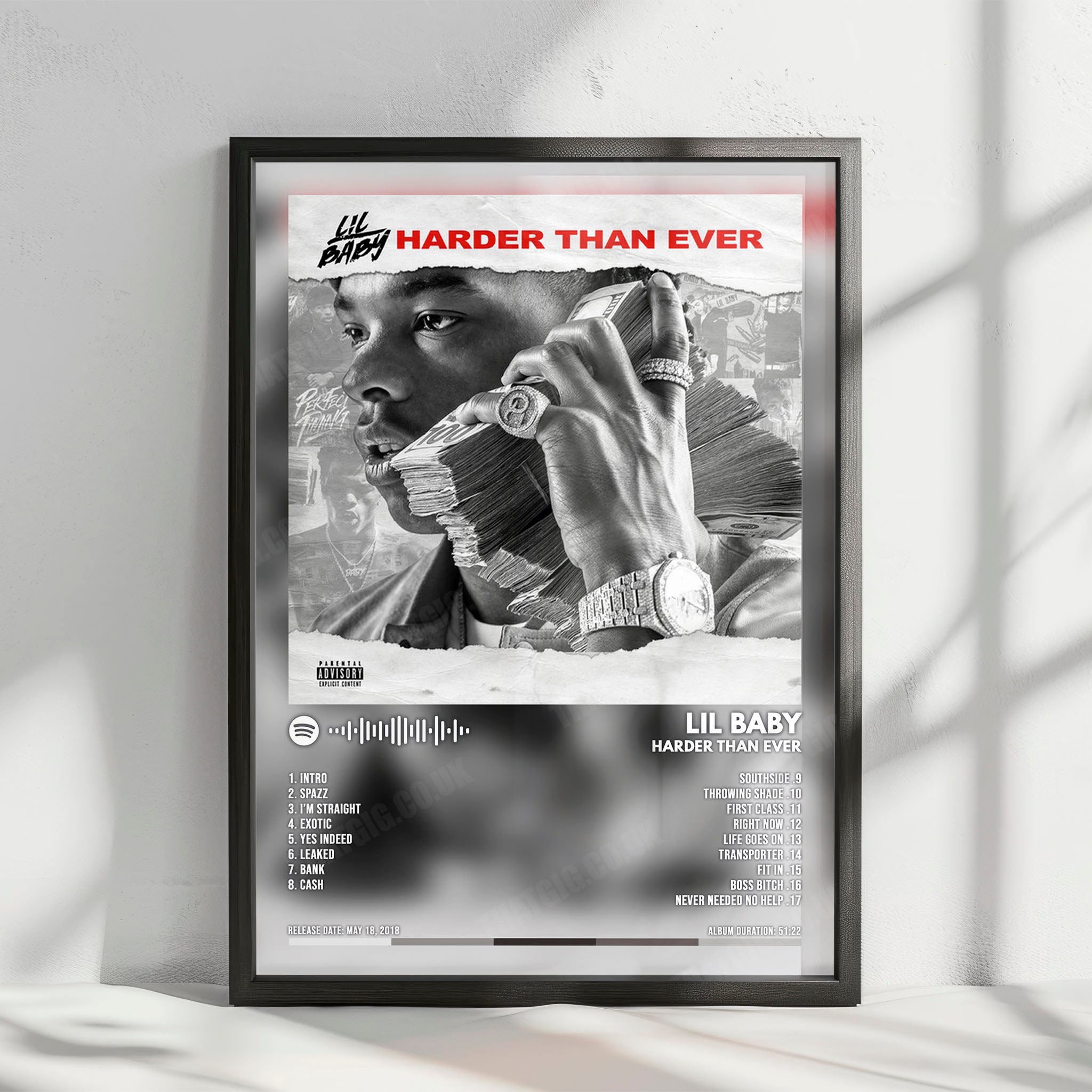 Lil Baby "Harder Than Ever" Album Cover Poster - with Complete Tracklist