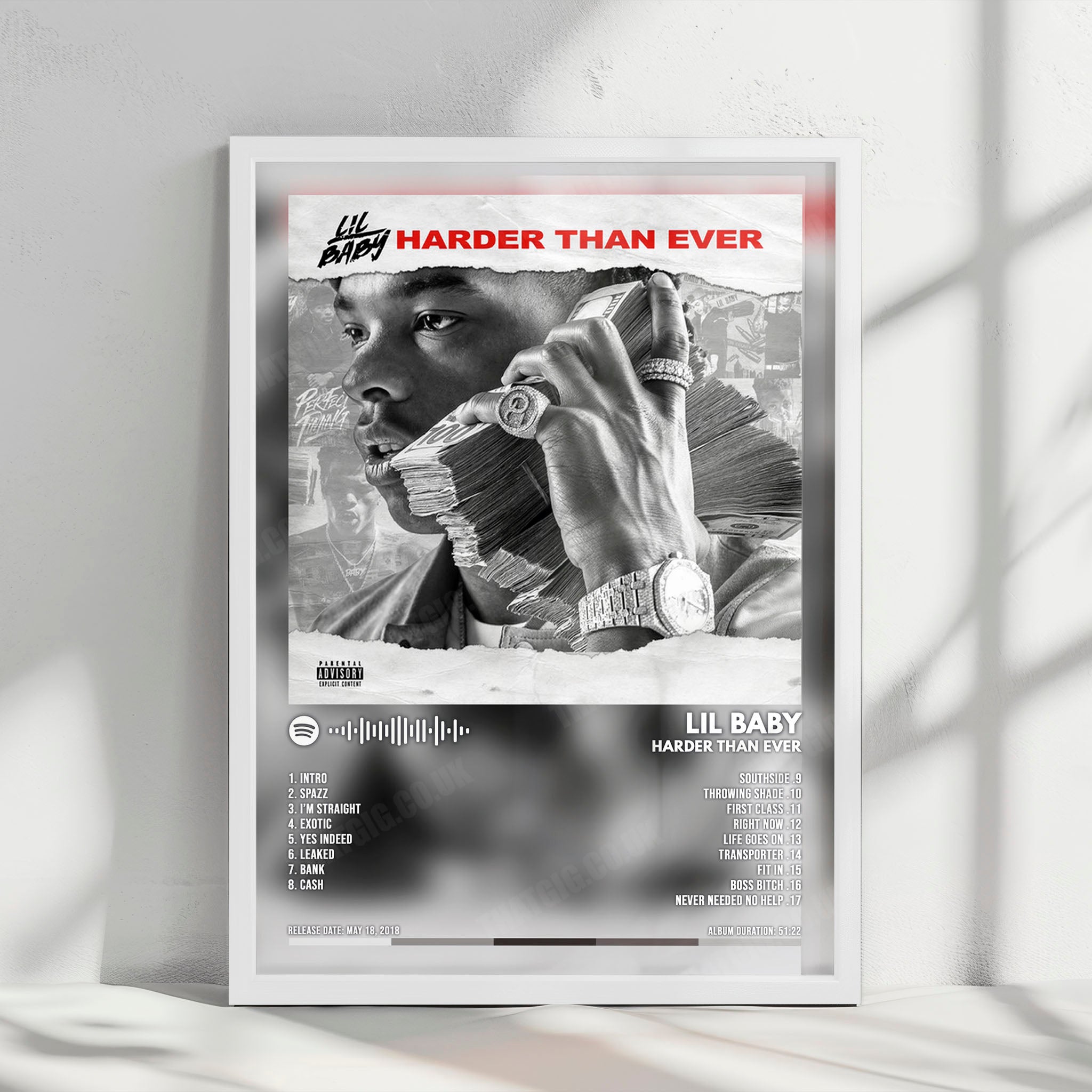 Lil Baby "Harder Than Ever" Album Cover Poster - with Complete Tracklist
