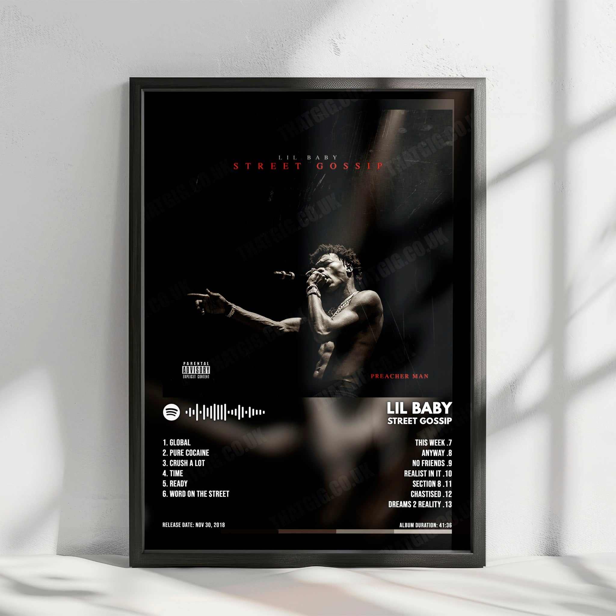 Lil Baby "Street Gossip" Album Cover Poster - with Complete Tracklist