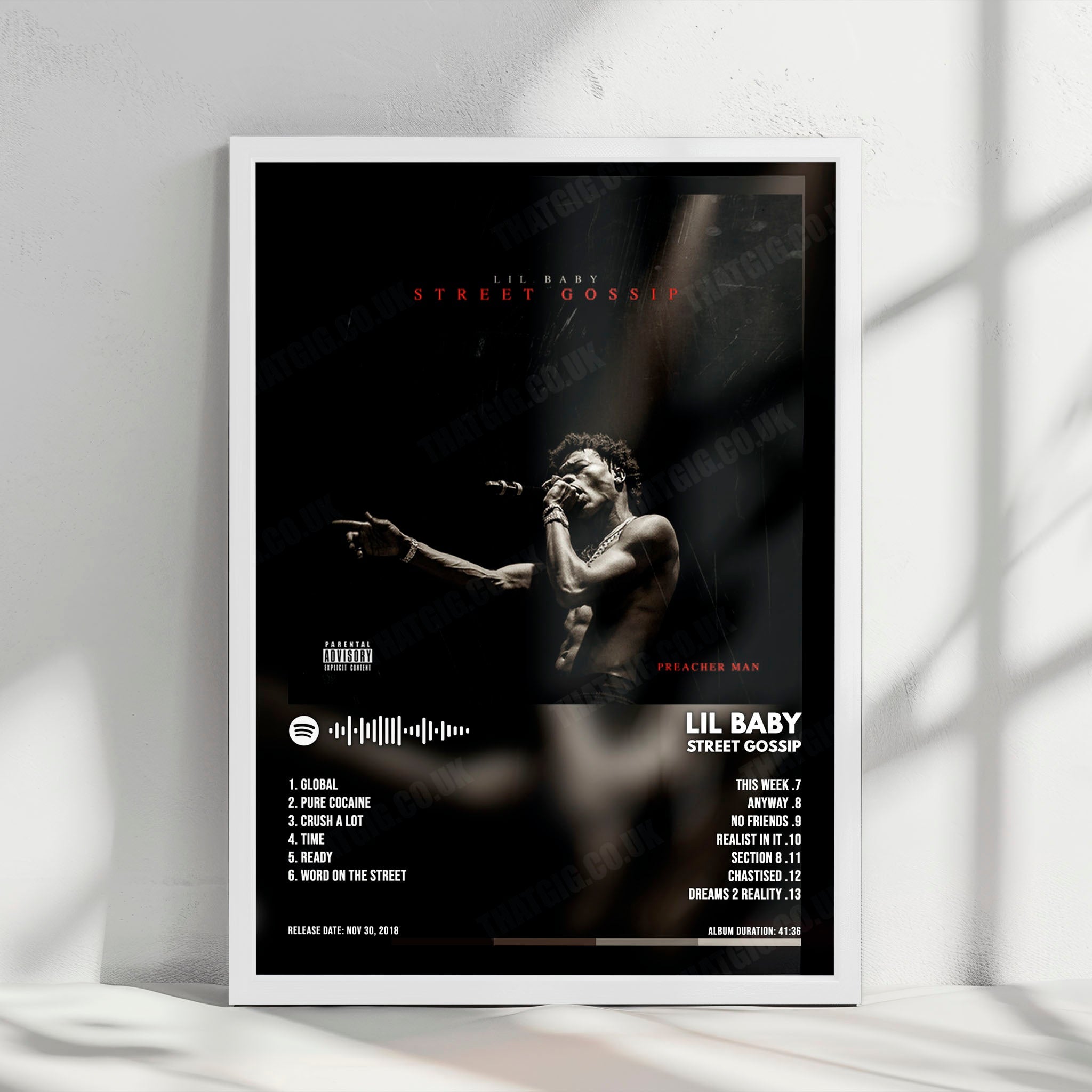 Lil Baby "Street Gossip" Album Cover Poster - with Complete Tracklist