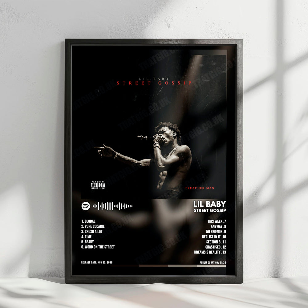 Lil Baby "Street Gossip" Album Cover Poster - with Complete Tracklist