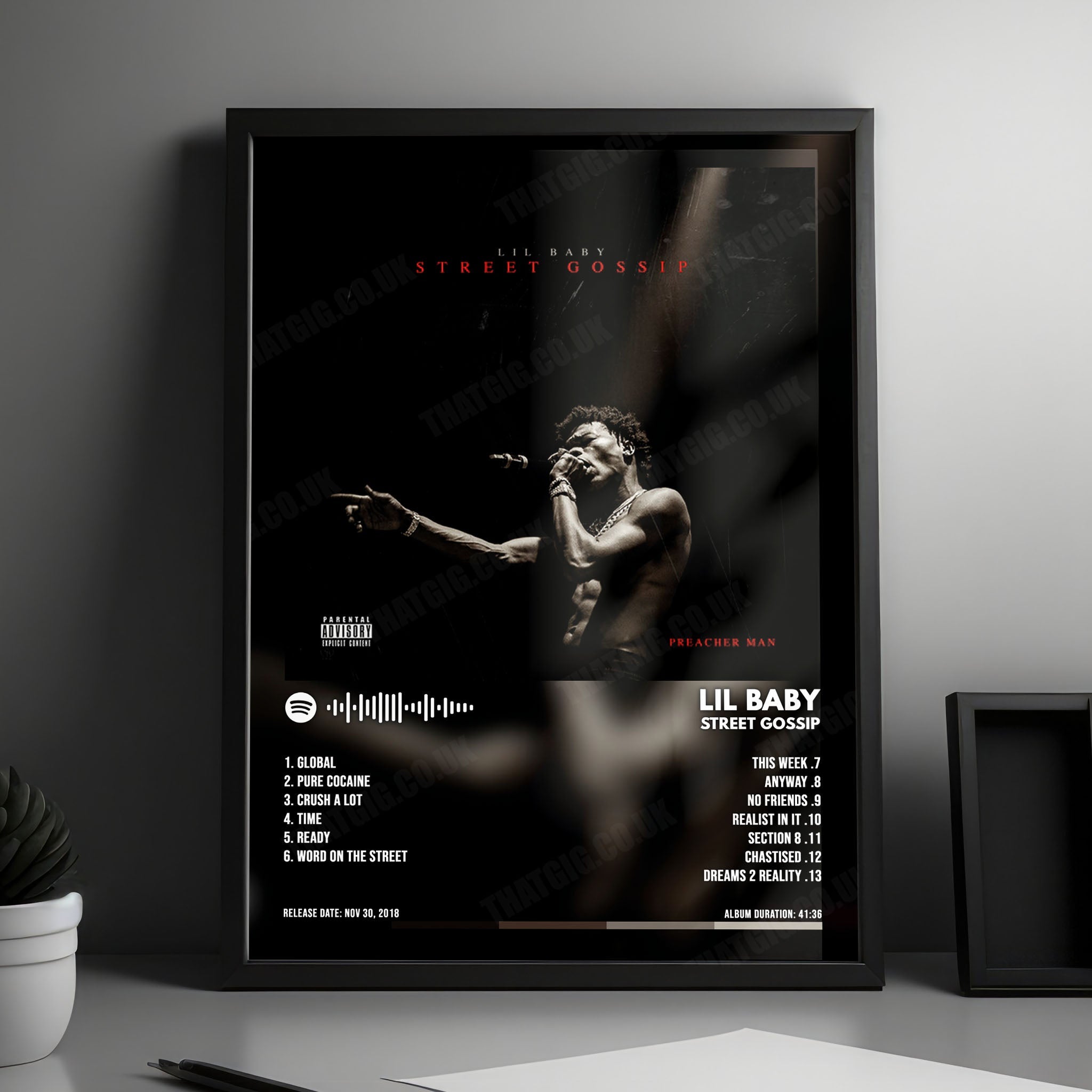 Lil Baby "Street Gossip" Album Cover Poster - with Complete Tracklist