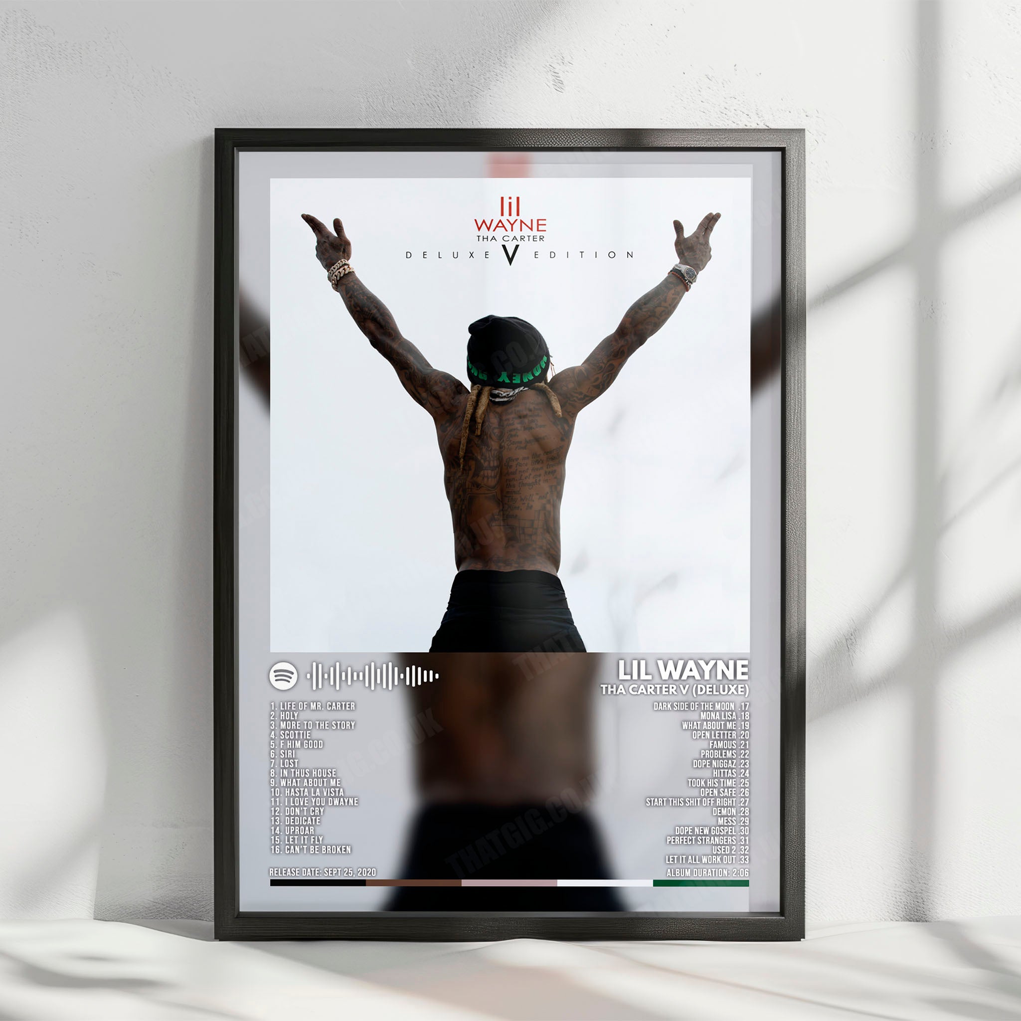 Lil Wayne "Tha Carter V (deluxe)" Album Cover Poster - with Complete Tracklist