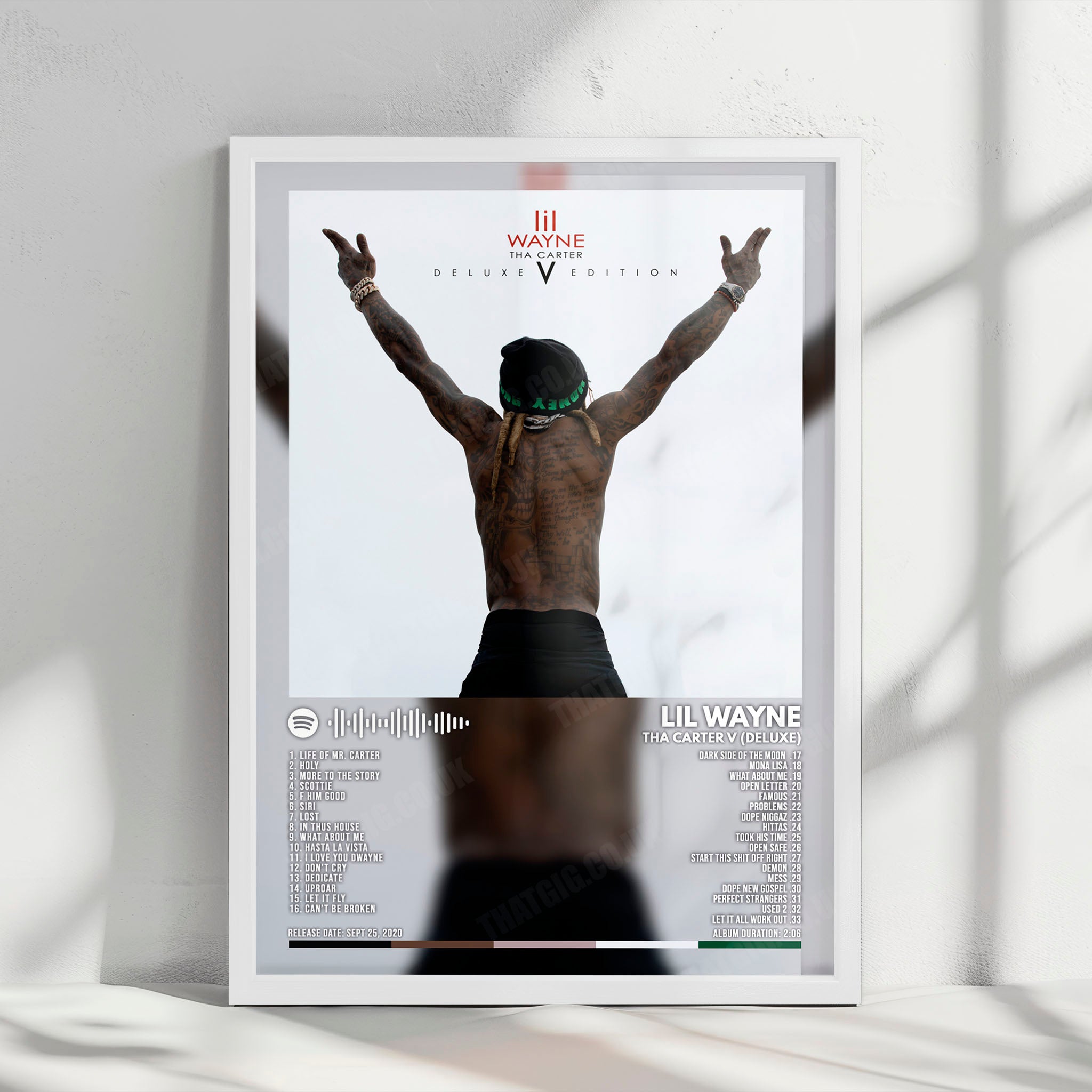 Lil Wayne "Tha Carter V (deluxe)" Album Cover Poster - with Complete Tracklist