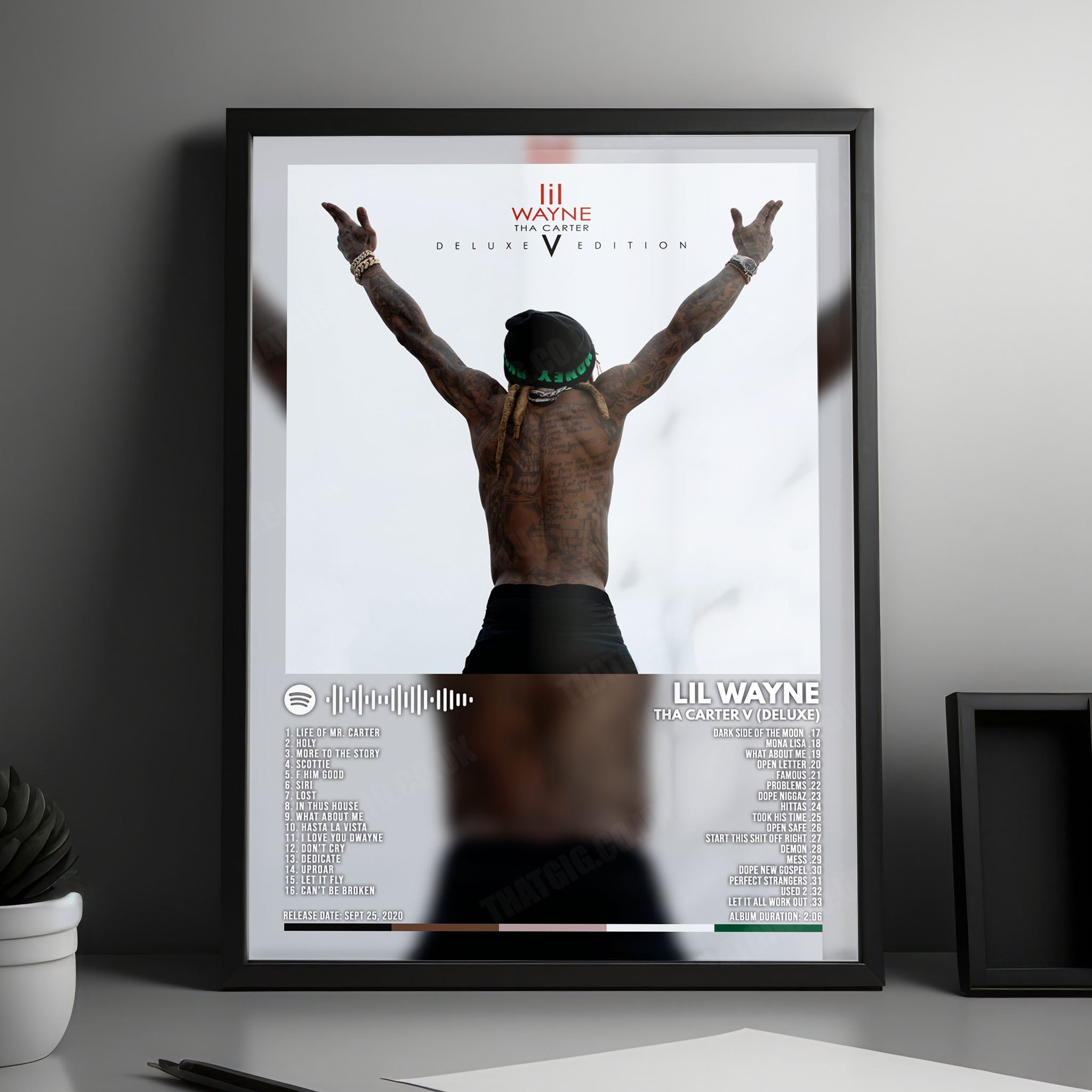Lil Wayne "Tha Carter V (deluxe)" Album Cover Poster - with Complete Tracklist