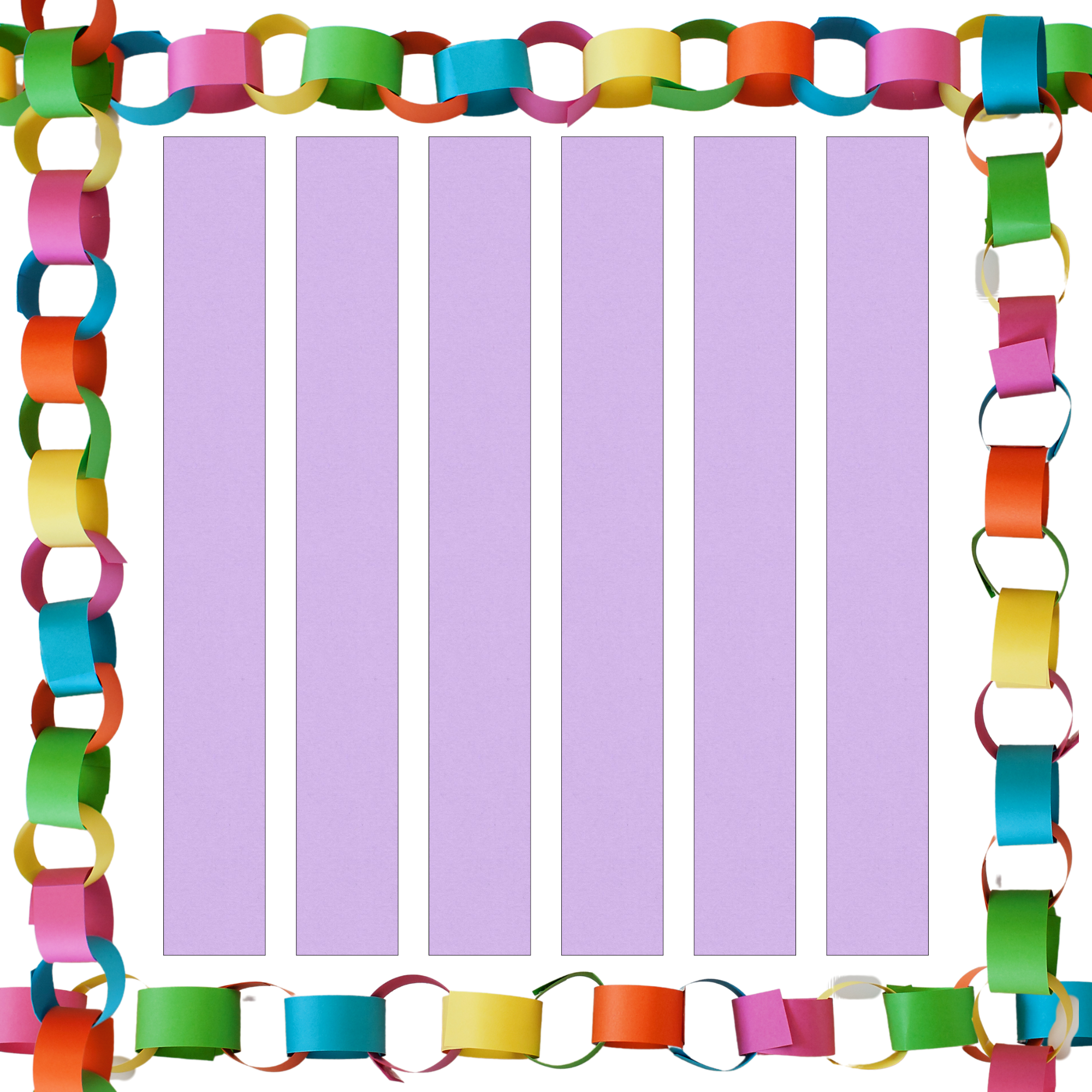 Lilac Paper Chain Card Strips. 5 Meter / 16 Feet Long. Wedding Party Decor