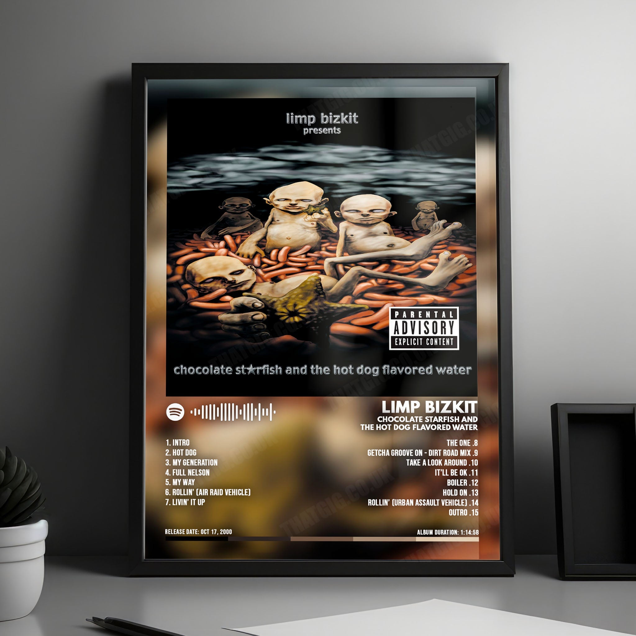 Limp Bizkit "Chocolate Starfish and the Hot Dog Flavored Water  " Album Cover Poster - with Complete Tracklist