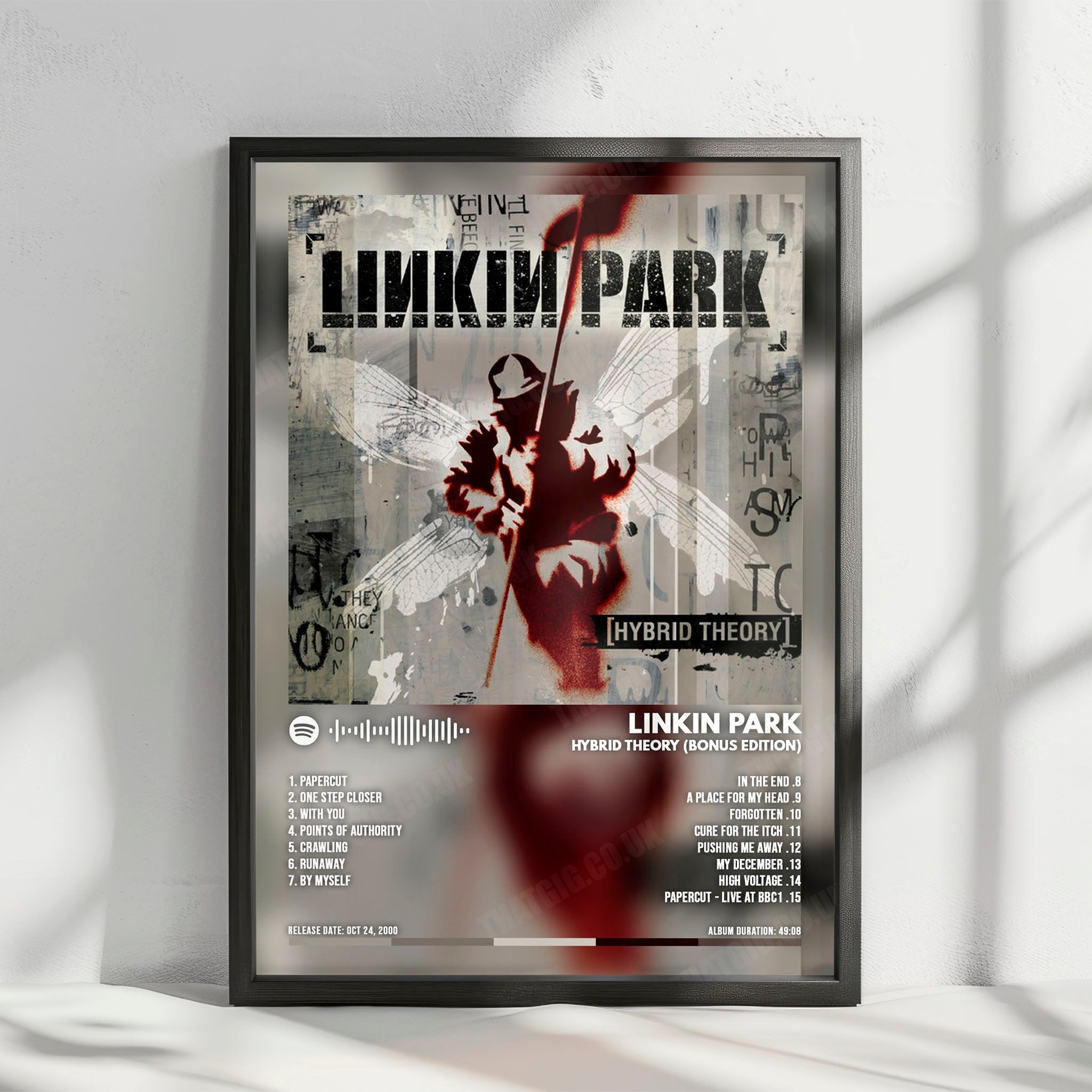 Linkin Park "Hybrid Theory" Album Cover Poster - with Complete Tracklist