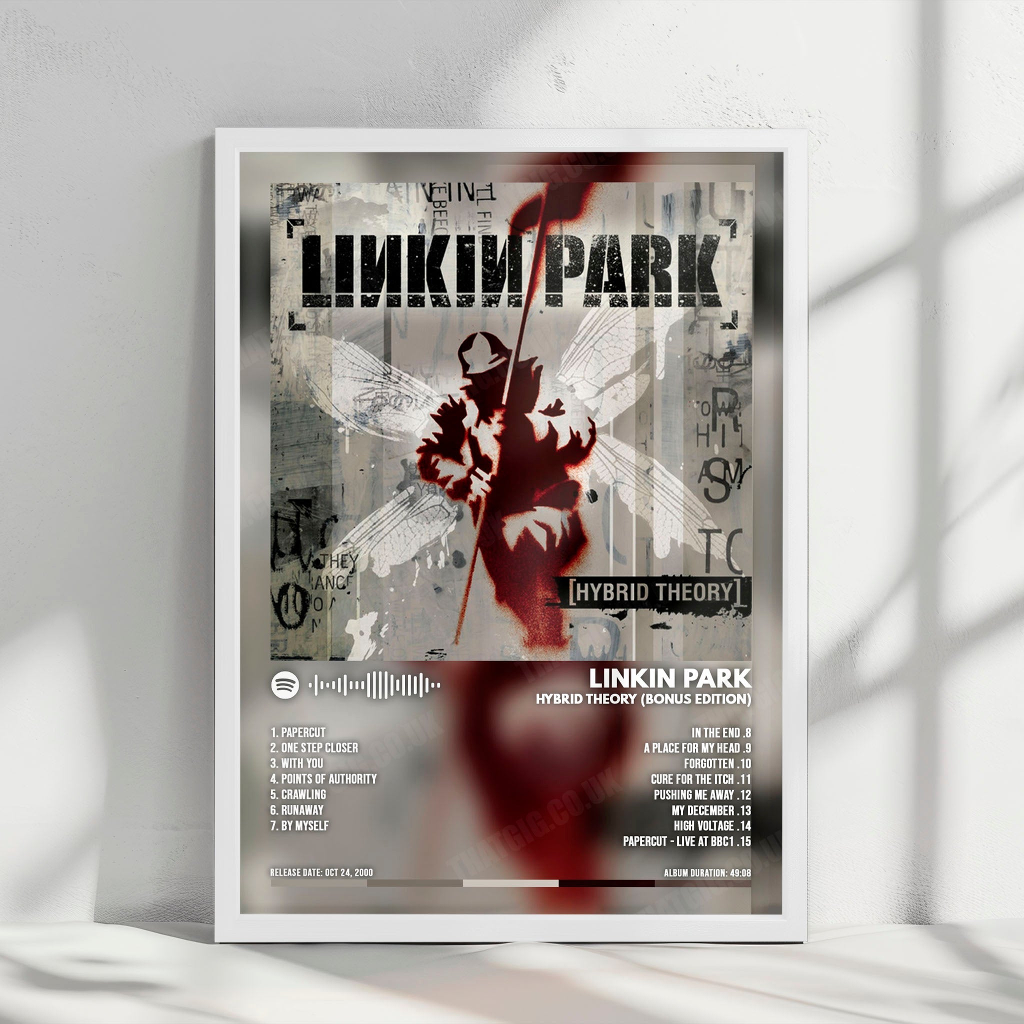 Linkin Park "Hybrid Theory" Album Cover Poster - with Complete Tracklist