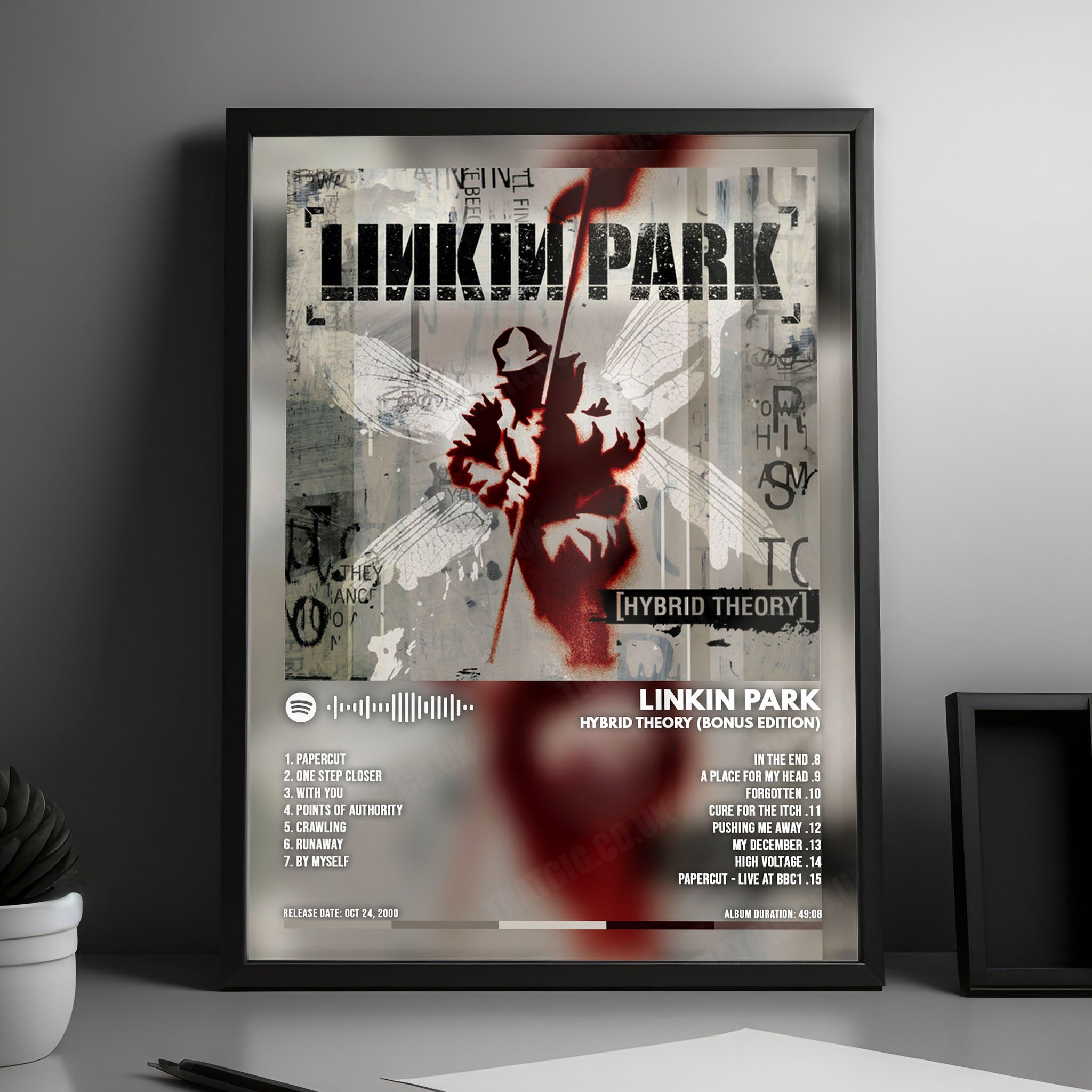 Linkin Park "Hybrid Theory" Album Cover Poster - with Complete Tracklist