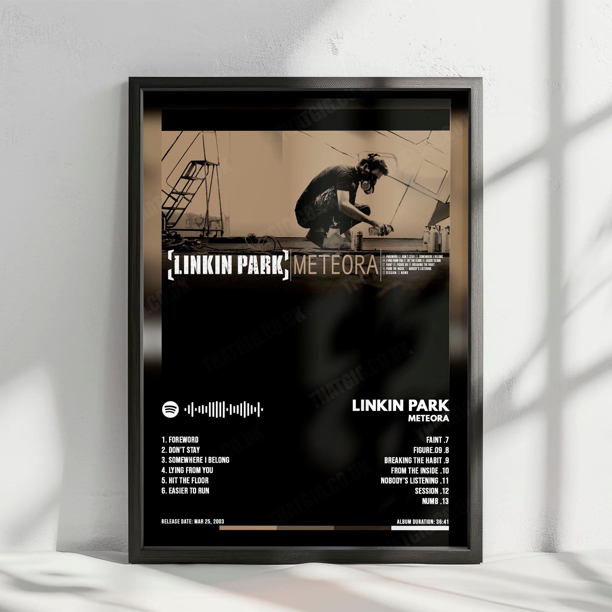 Linkin Park "Meteora" Album Cover Poster - with Complete Tracklist