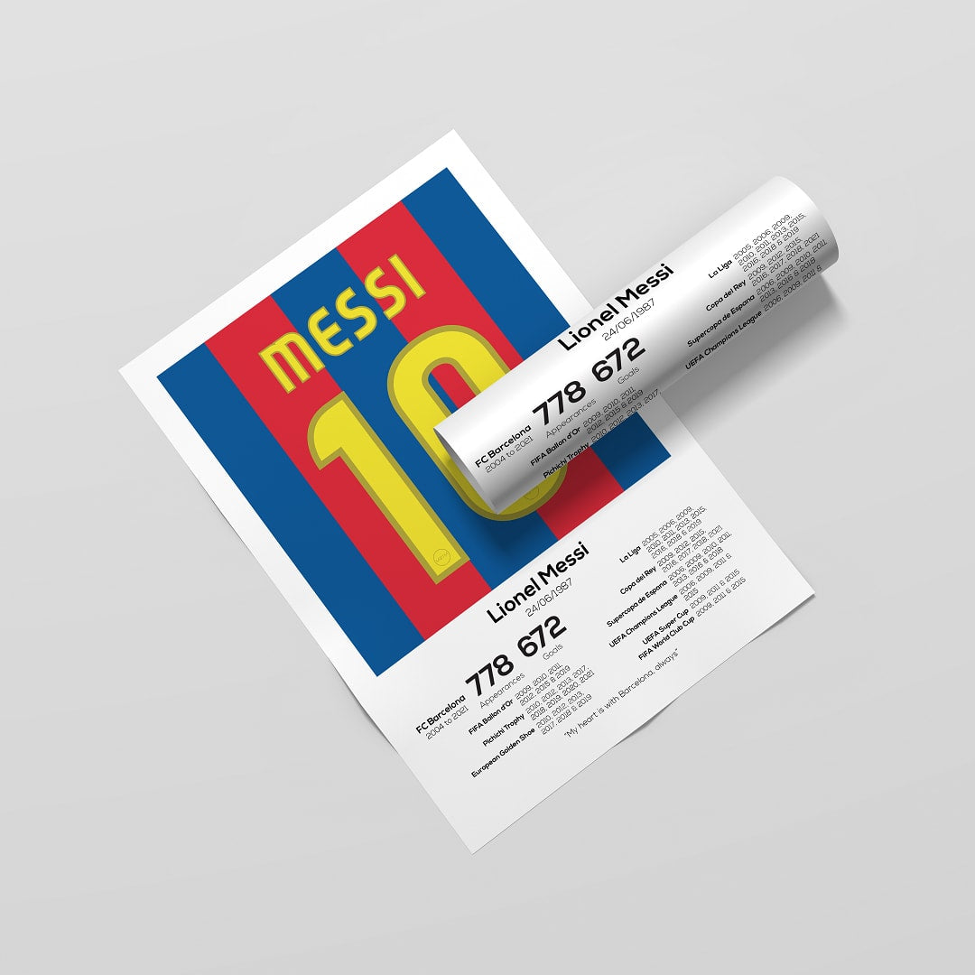 Lionel Messi Legend Stats Print