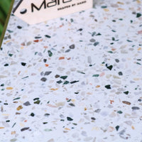 Lira Terrazzo Side Table with Antique Brass Frame