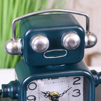 Lomita Retro Robot Desk Clock with Teal Finish