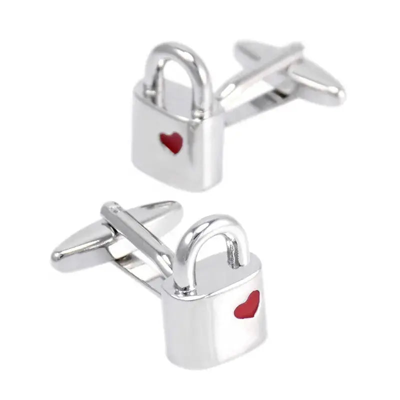 Love Heart Padlock Cufflinks