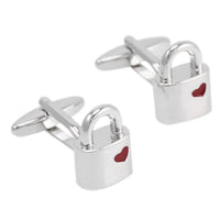 Love Heart Padlock Cufflinks