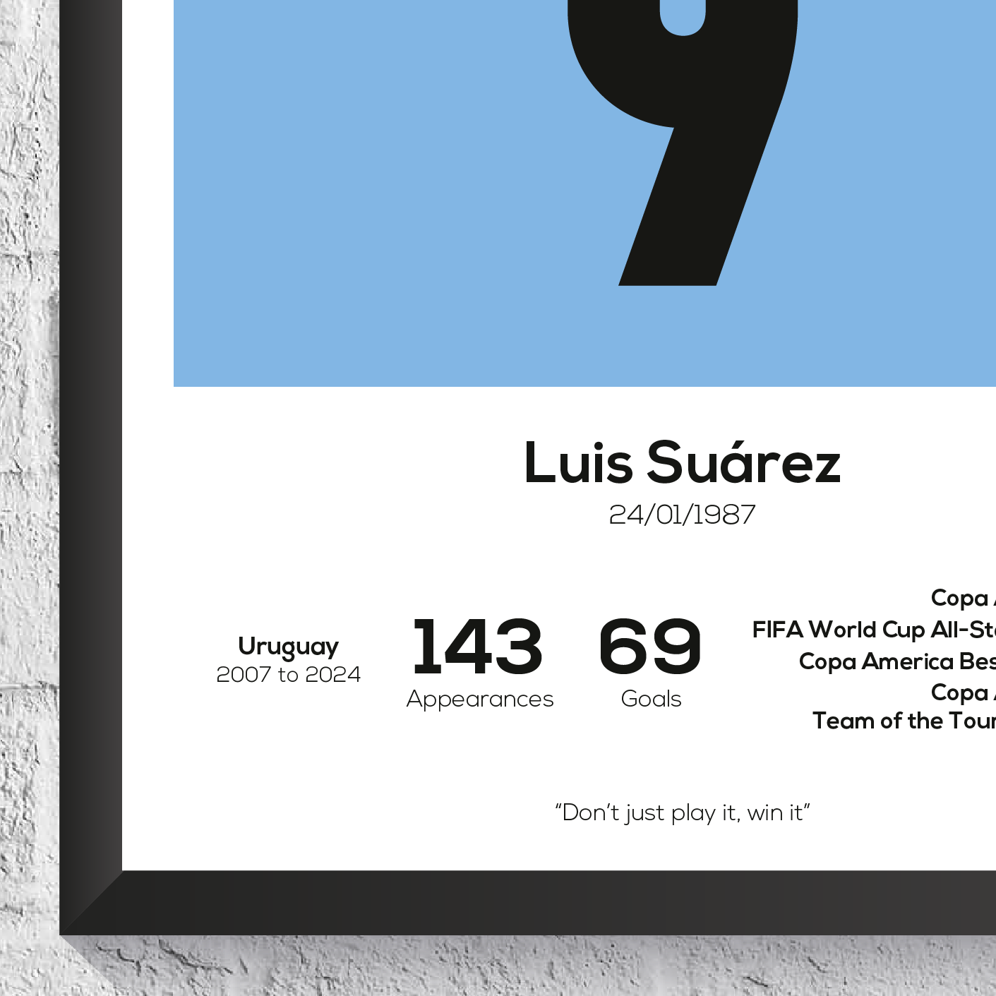 Luis Suarez Uruguay Legend Stats Print