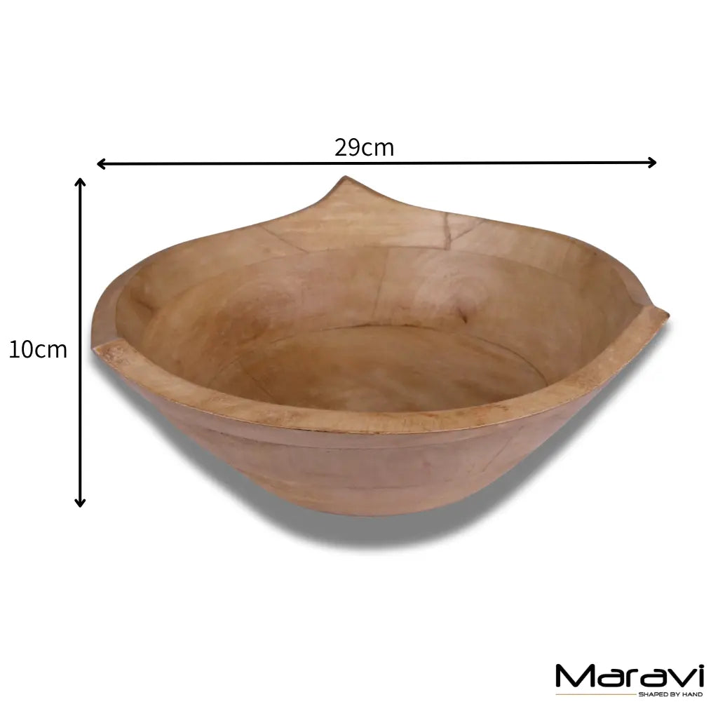 Lailak Three Point Large Wooden Fruit Bowl