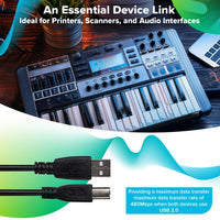 Maplin USB-A to USB-B Cable - Black