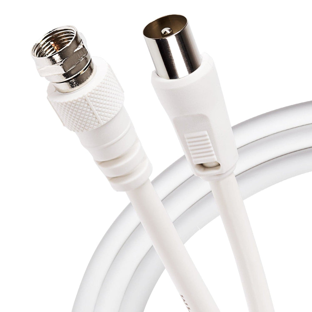 Maplin Satellite to TV Aerial Cable Coaxial F Type Male to RF Male - White