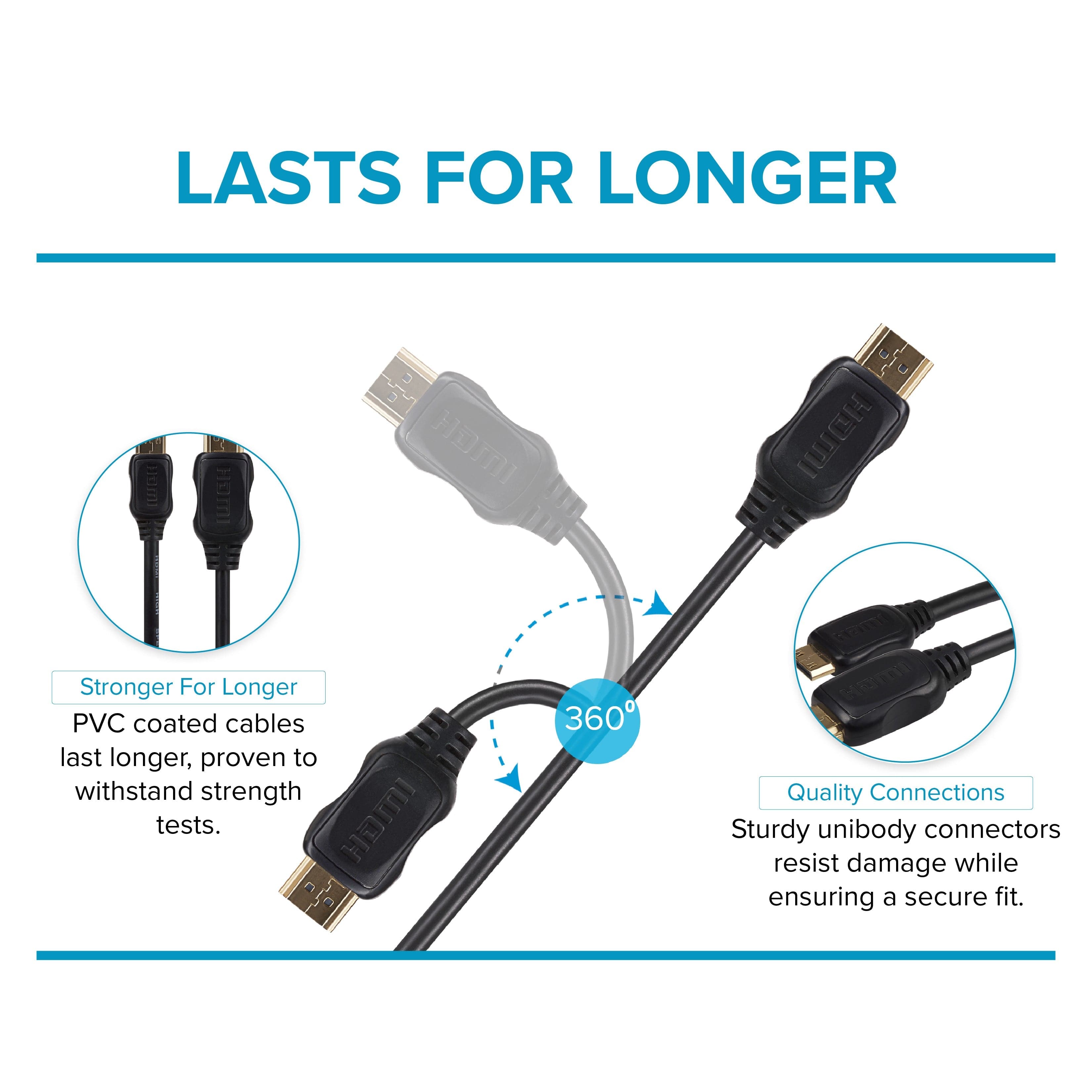 Maplin HDMI to Mini HDMI 4K Ultra HD Cable with Gold Connectors - Black, 1m