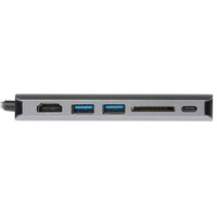 Nikkai USB-C Multiport Hub to 2x USB-A 3.0 / HDMI 4K / Gigabit RJ45 / USB-C PD / SD Card Reader - Silver
