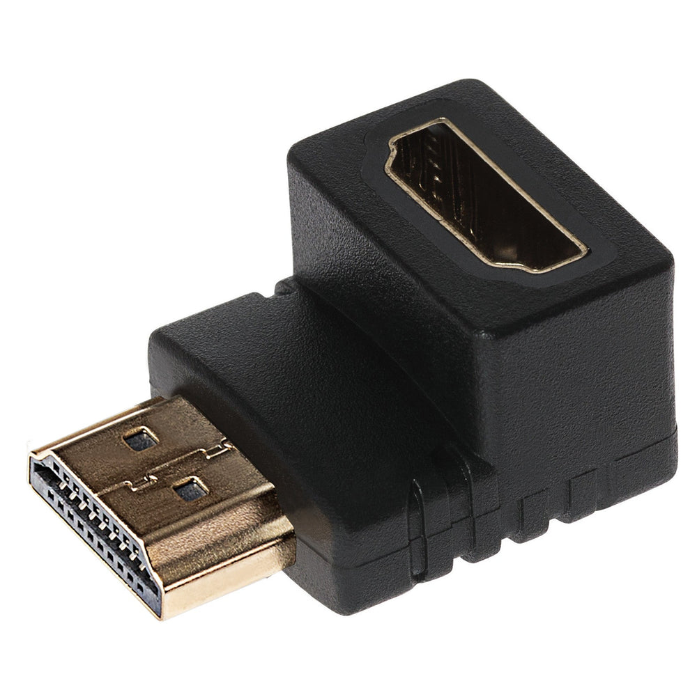 Maplin 90 Degree Fixed Angle HDMI Male to HDMI Female Adapter - Black