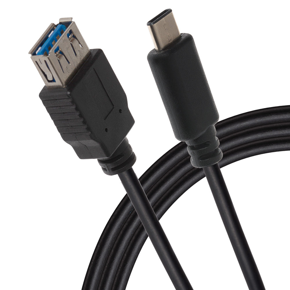 Maplin Pro USB-C Male to USB-A 3.1 Female Gen 2 60W Super Speed Data Transfer & Charging Adapter Cable - Black, 1m