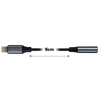 Maplin Lightning to 3.5mm Female Headphone Jack Audio Adapter - Black, 5cm