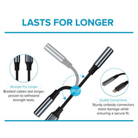 Maplin Lightning to 3.5mm Female Headphone Jack Audio Adapter - Black, 5cm