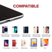 Maplin Lightning to 3.5mm Headphone Audio Jack / Lightning Charging Port Adapter - White, 10cm