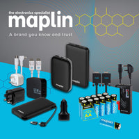 Maplin 10000mAh Slim Power Bank with Integrated Lightning, USB-C, USB-A & Micro USB Cables