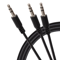 Maplin 3.5mm Aux Stereo 3 Pole Jack to Twin 3.5mm 3 Pole Jack Cable - Black, 2m